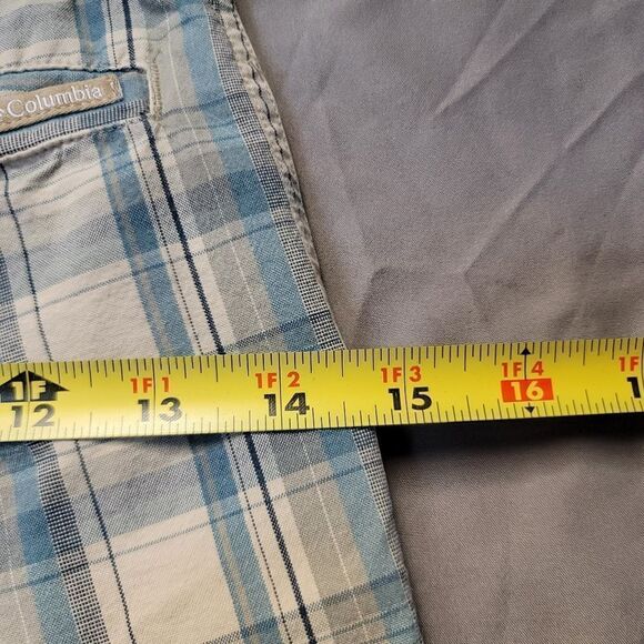 Vintage 90s Columbia youth blue & grey plaid shorts - size 10, made in India - Picture 9 of 9